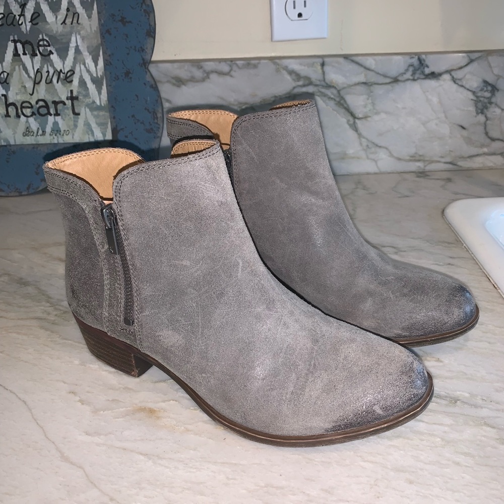 Lucky Brand Grey Ankle Boots